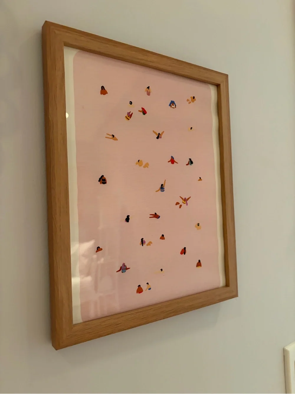 “pink” Helo Birdie whimsical summer pool print: 9”x11”